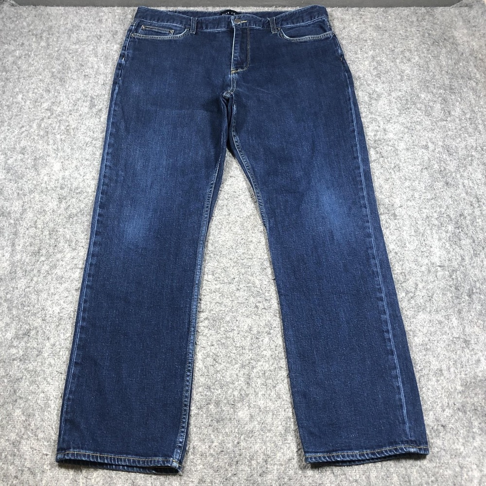 Five Four Jeans Mens 40x32 Blue Dark Wash Relaxed Straight Denim Pants Casual
